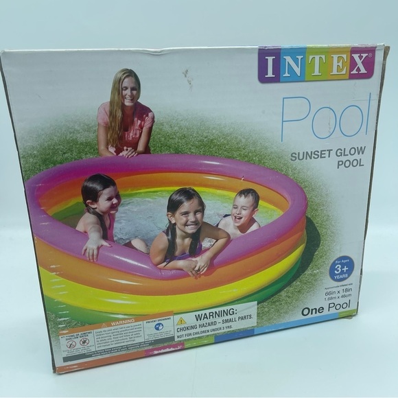 Intex Pool Mystic Sunset Glow Pool Pink Green Kiddie 3+ Years - Picture 7 of 7